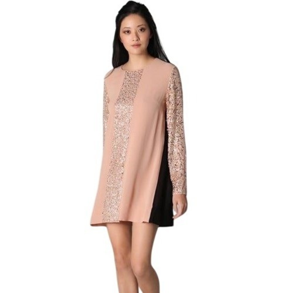 By Malene Birger Isalena Dress Size 36 or US 6 Sequin Colorblock Shift Party